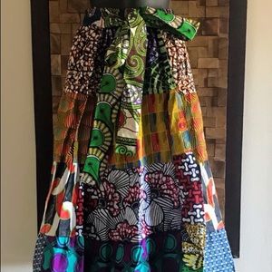 Ankara Print Patchwork Multicolor Full SkirtXL/XXL